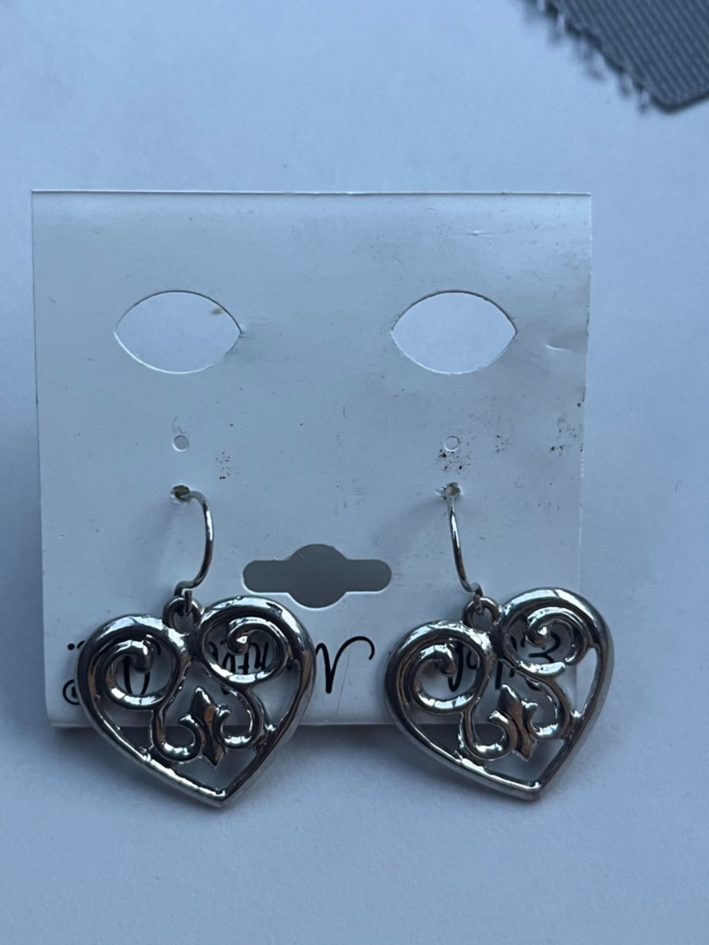 Silver Heart Filigree Drop Earrings - Women Jewelry